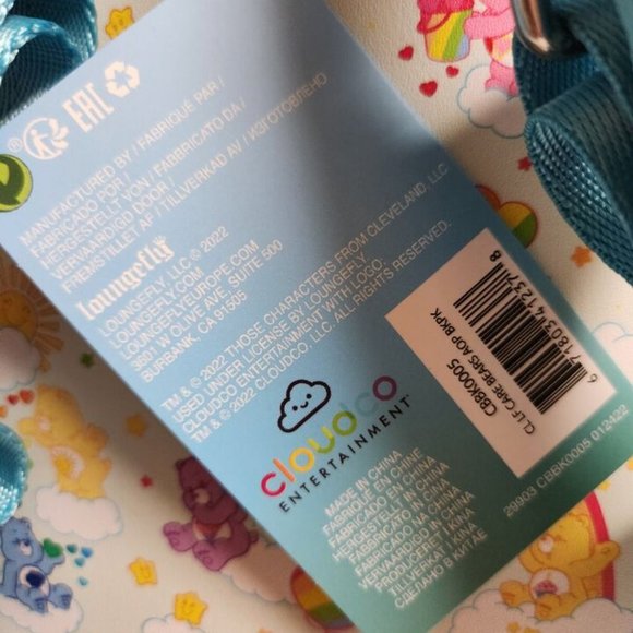 Loungefly Care Bears Mini Backpack 40th Anniversary All Over Pattern Bag - Picture 9 of 11